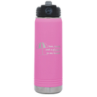Laser etched light purple 20 oz vacuum insulated water bottle with 'Sun Sand Drink in Hand' design