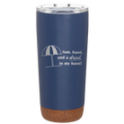 Laser etched constellation 20 oz vacuum insulated tumbler with 'Sun Sand Drink in Hand' design