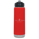 Personalized red 20 oz vacuum insulated water bottle with '2 Lines Name Anniversary' design