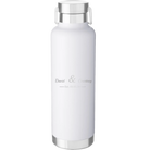 Personalized white 24 oz vacuum insulated water bottle with '2 Lines Name Anniversary' design