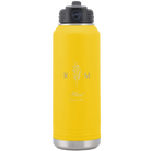 Personalized yellow 32 oz vacuum insulated water bottle with '3 Lines Initial Last Name Anniversary' design