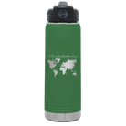 Laser etched green 20 oz vacuum insulated water bottle with 'Let the next adventure begin' design
