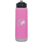 Laser etched light purple 20 oz vacuum insulated water bottle with 'Let the next adventure begin' design
