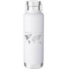 Laser etched white 24 oz vacuum insulated water bottle with 'Let the next adventure begin' design