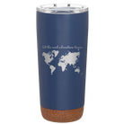 Laser etched constellation 20 oz vacuum insulated tumbler with 'Let the next adventure begin' design