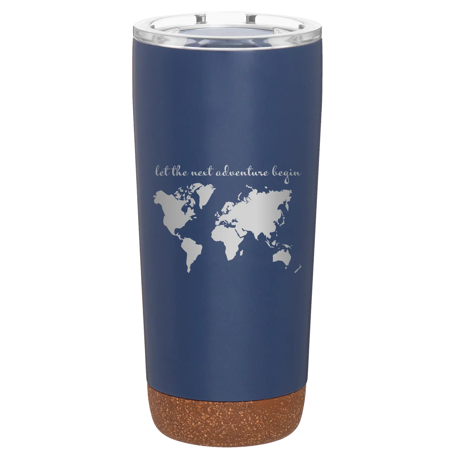 Laser etched constellation 20 oz vacuum insulated tumbler with 'Let the next adventure begin' design