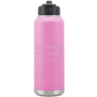 Laser etched light purple 32 oz vacuum insulated water bottle with 'Coffee Dont Talk' design