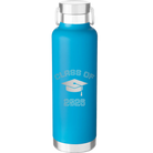 Personalized aqua 24 oz vacuum insulated water bottle with 'Class of with Cap' design