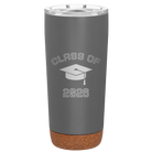 Personalized storm gray 20 oz vacuum insulated tumbler with 'Class of with Cap' design