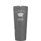 Personalized slate 20 oz vacuum insulated tumbler with 'Class of with Cap' design