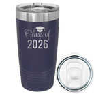 Personalized navy 20 oz vacuum insulated tumbler with 'Class of' design
