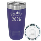 Personalized purple 20 oz vacuum insulated tumbler with 'Class of' design