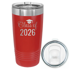 Personalized red 20 oz vacuum insulated tumbler with 'Class of' design