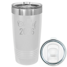 Personalized white 20 oz vacuum insulated tumbler with 'Class of' design