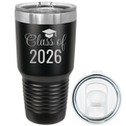 Personalized black 30 oz vacuum insulated tumbler with 'Class of' design