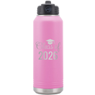 Personalized light purple 32 oz vacuum insulated water bottle with 'Class of' design