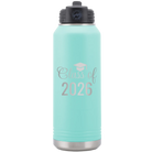 Personalized teal 32 oz vacuum insulated water bottle with 'Class of' design