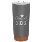 Personalized storm gray 20 oz vacuum insulated tumbler with 'Class of' design