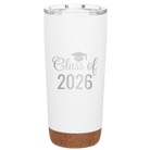 Personalized white 20 oz vacuum insulated tumbler with 'Class of' design