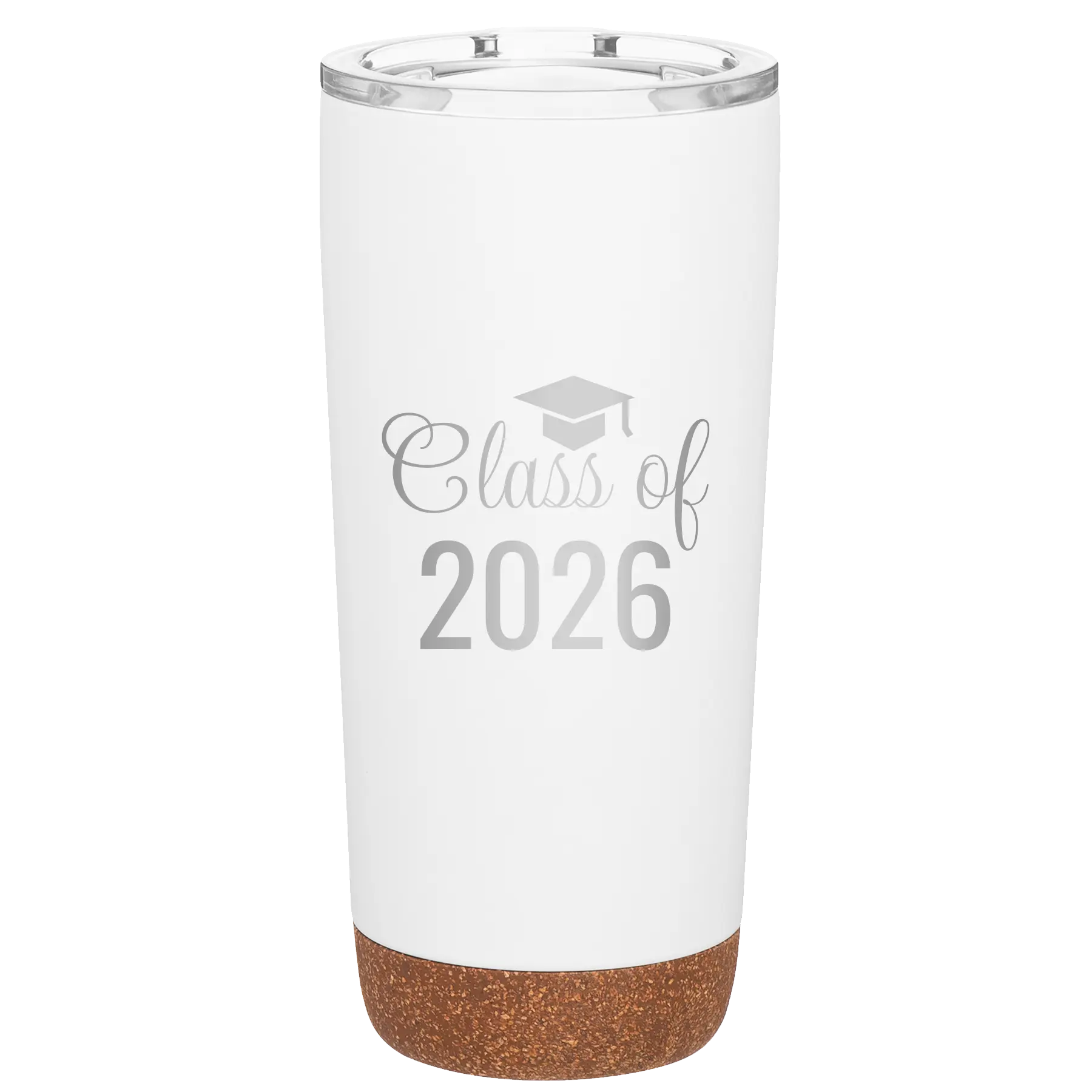Personalized white 20 oz vacuum insulated tumbler with 'Class of' design