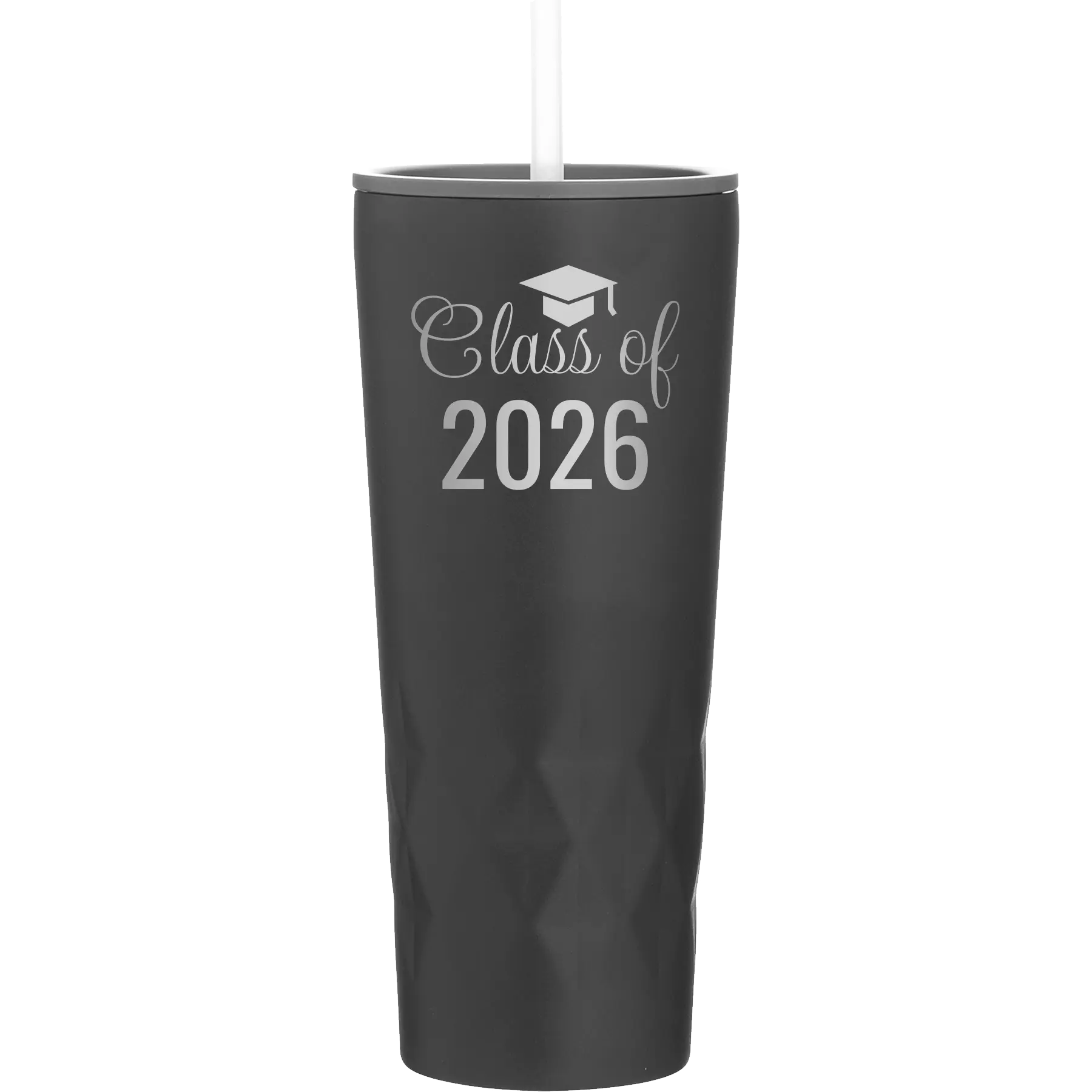 Personalized black 20 oz vacuum insulated tumbler with 'Class of' design