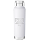 Personalized white 24 oz vacuum insulated water bottle with 'Vintage tape' design