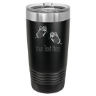 Personalized black 20 oz vacuum insulated tumbler with 'Butterflies' design