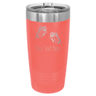 Personalized coral 20 oz vacuum insulated tumbler with 'Butterflies' design
