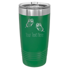 Personalized green 20 oz vacuum insulated tumbler with 'Butterflies' design