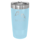Personalized light blue 20 oz vacuum insulated tumbler with 'Butterflies' design