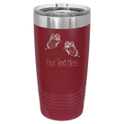 Personalized maroon 20 oz vacuum insulated tumbler with 'Butterflies' design