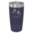 Personalized navy 20 oz vacuum insulated tumbler with 'Butterflies' design