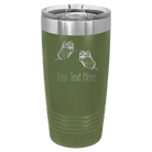 Personalized olive green 20 oz vacuum insulated tumbler with 'Butterflies' design