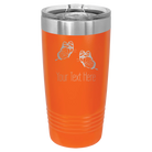 Personalized orange 20 oz vacuum insulated tumbler with 'Butterflies' design