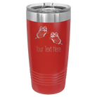 Personalized red 20 oz vacuum insulated tumbler with 'Butterflies' design