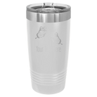 Personalized white 20 oz vacuum insulated tumbler with 'Butterflies' design