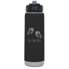 Personalized black 20 oz vacuum insulated water bottle with 'Butterflies' design