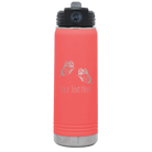 Personalized coral 20 oz vacuum insulated water bottle with 'Butterflies' design