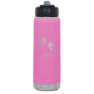 Personalized light purple 20 oz vacuum insulated water bottle with 'Butterflies' design