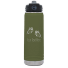 Personalized olive green 20 oz vacuum insulated water bottle with 'Butterflies' design