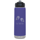 Personalized purple 20 oz vacuum insulated water bottle with 'Butterflies' design