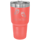 Personalized coral 30 oz vacuum insulated tumbler with 'Butterflies' design