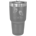 Personalized dark gray 30 oz vacuum insulated tumbler with 'Butterflies' design