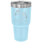 Personalized light blue 30 oz vacuum insulated tumbler with 'Butterflies' design
