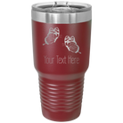 Personalized maroon 30 oz vacuum insulated tumbler with 'Butterflies' design