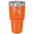 Personalized orange 30 oz vacuum insulated tumbler with 'Butterflies' design