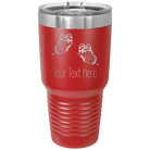 Personalized red 30 oz vacuum insulated tumbler with 'Butterflies' design