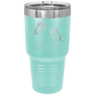 Personalized teal 30 oz vacuum insulated tumbler with 'Butterflies' design
