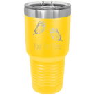 Personalized yellow 30 oz vacuum insulated tumbler with 'Butterflies' design