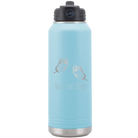 Personalized light blue 32 oz vacuum insulated water bottle with 'Butterflies' design
